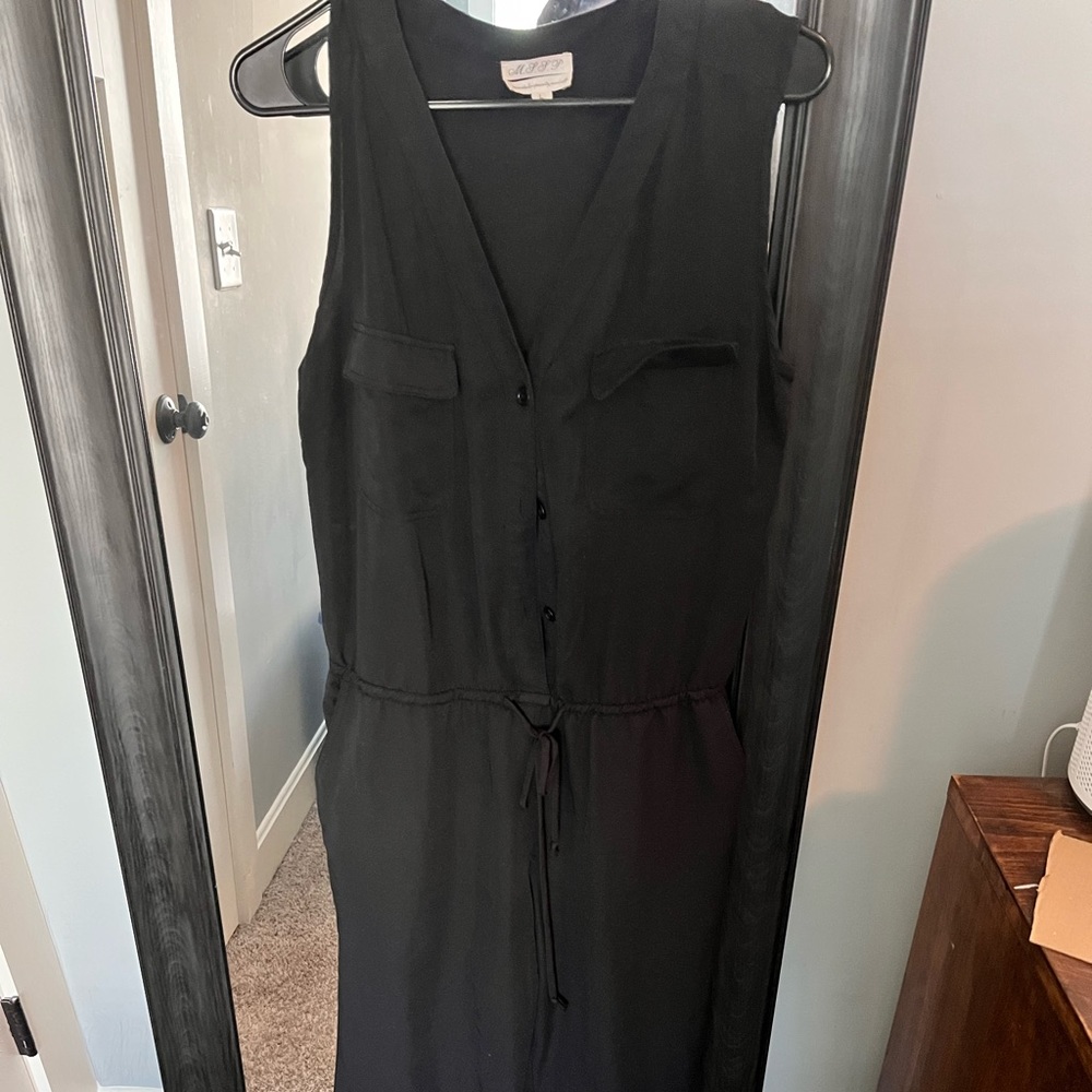 Max Studio Specialty Products (MSSP) Black linen jumpsuit